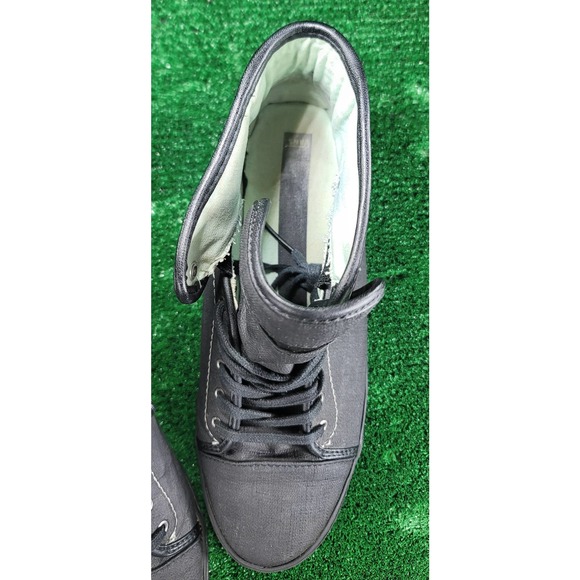 Vans Old Skool Classic Hi-Top Skateboard Solid Black Textile Upper Women's 10.M - Picture 4 of 10